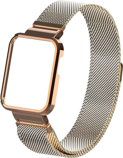 Milanees Smartwatch bandje - Geschikt voor Xiaomi Mi Watch Lite Milanese band - rosé goud - Strap-it Horlogeband / Polsband / Armband
