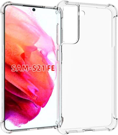 MobyDefend Hoesje - Geschikt voor Samsung Galaxy S21 FE - Transparante Shockproof TPU Backcover - Verstevigde Hoeken - Volledig Doorzichtig