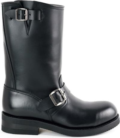 Mayura Boots 1590 Zwart/ Biker Motorlaarzen Heren Ronde Stalen Neus Anti Slip Zool Echt leer Maat EU 39