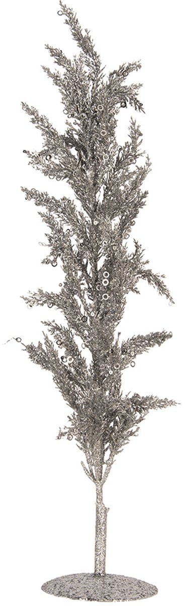 Clayre & Eef Decoratie Boom 12x12x60 cm Zilverkleurig Kunststof