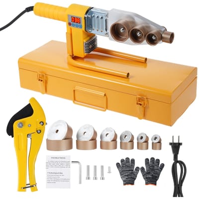 Outil de soudage de tuyaux en plastique Le kit de soudage en plastique contient des têtes de soudage de tuyaux d'eau de 6 diamètres EU Plug jaune