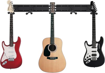 Gitaarstandaard - Muziekinstrument Rek - Ordelijk Opbergen - Vijf Verstelbare Haken - 130 cm Lengte - Zwart