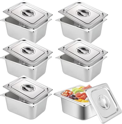 Edelstalen Voedselcontainer 1/6 Grootte - 2,6 Zoll Diepte voor Catering en Buffet - Ideaal voor Restaurant en Feestjes