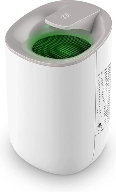 Ontvochtiger Huis - Luchtontvochtiger - 600 ml Inhoud - Stille Werking - Compact Formaat - 23 W - Wit/Grijs