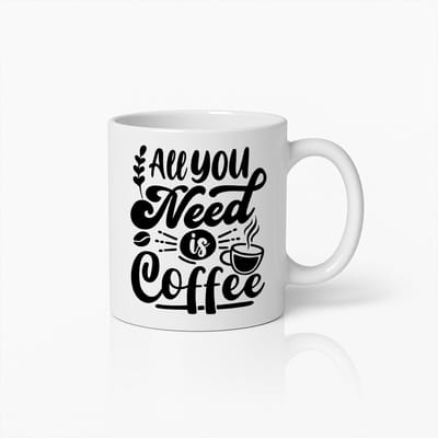 All You Need Is Coffee Mok 330ml – Grappige Koffiebeker Cadeau voor Koffieliefhebbers, Vrienden & Collega’s