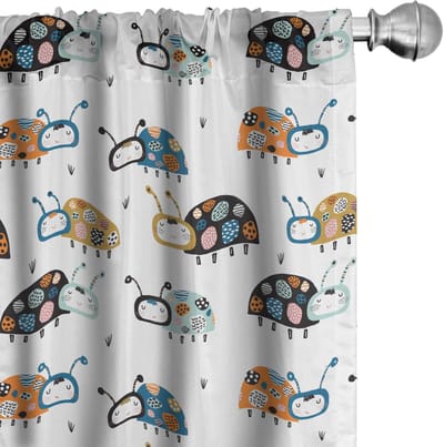 ABAKUHAUS Lieveheersbeestje Gordijnen – 2x75x225 cm – Mikrofaser, Halfdonker