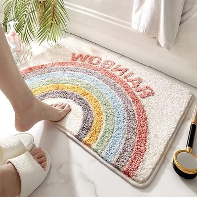 Kleurrijke Antislip Badmat 50 x 80 cm, Super Absorberend en Wasbaar, Ideaal voor Badkamer, Keuken en Slaapkamervloer