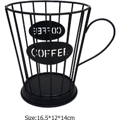Koffiecapsulemand Multifunctionele Holle Metalen Standaard Houder Vintage Koffiepad Opbergplanken Rek voor Thuis Café Hotel black