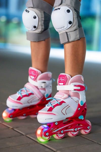 Verstelbare 3-in-1 Skates RAVEN Lia Roze 34-37 met LED Wiel