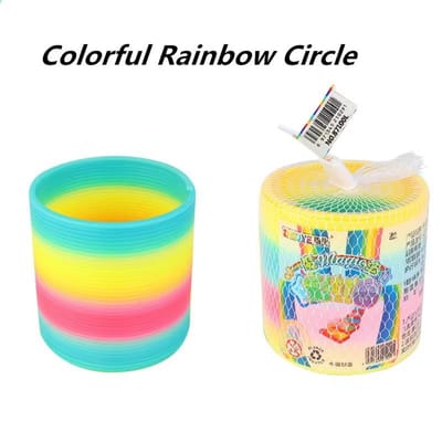 Grote Regenboog Magische Springs Cirkel Speelgoed Kinderen Verjaardagsfeestjes Bedankjes Weggeefcadeaus Souvenir Kleuterschool Gast Pinata Vullers OneSize yellow
