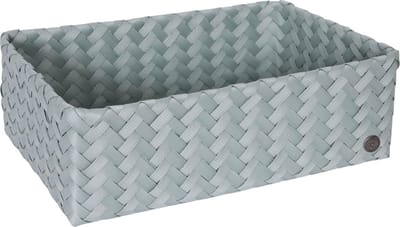 Opbergmand - Organizer - Woonkamer - Kinderkamer - Badkamer - Babykamer - Handgevlochten rechthoekige mand - Handed By Grand ideal - lichtgroen - greyish green