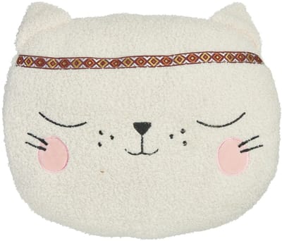 Home & Styling Sierkussen Miauw - Kattenkussen - Wit