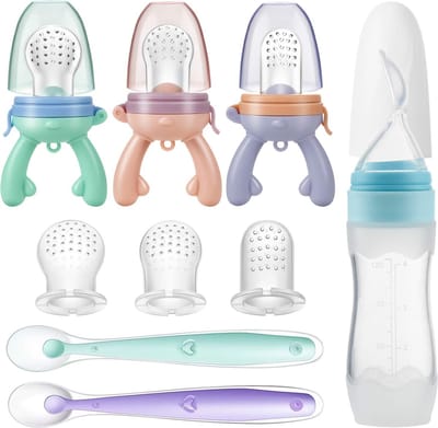 JGS ® Babyvoedingsset Met Siliconen Spenen En Zachte Lepels Voor Veilige Voeding
