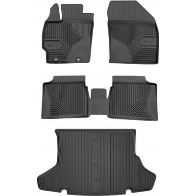 Frogum 77 & DryZone - Automattenset en Kofferbakmat - Geschikt voor Toyota Prius III Liftback (2009-2015) - Laser-fit Pasvorm - TPE Rubber - Geurloos