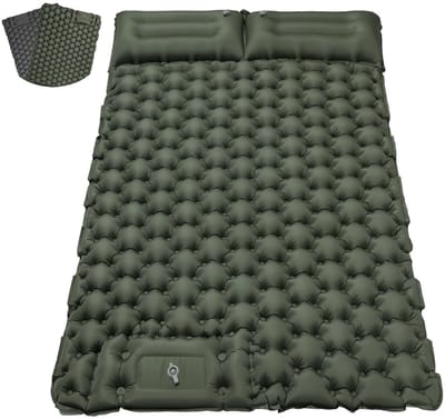 Dailygoods- Isolatiemat 2 Personen - Opblaasbare Luchtmatras - Voetpomp - Waterdicht - Ergonomisch - Ligoppervlak 196 x 125 cm