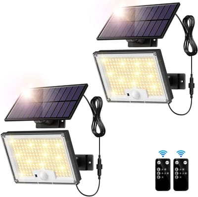 Zonnecellamp Buiten met Bewegingsmelder en 5m Kabel - 172 LED's, 3 Modi, IP65
