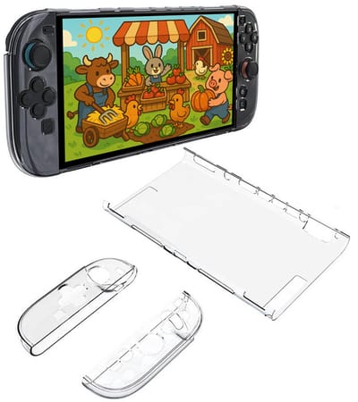 Hoes Geschikt voor Nintendo Switch 2 Case Hoesje Schokproof - Bescherm Hoes Geschikt voor Nintendo Switch 2 Hoes Hard Cover - Transparant