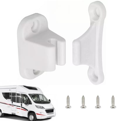 Dailygoods- Deurhouder T-vormig - Deursnapper - Buitendeur - Caravan/Camper - Wit - Sterk en duurzaam kunststof - Deurslot