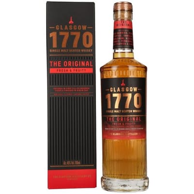 Glasgow 1770 THE ORIGINAL Single Malt Fresh & Fruity 46% Vol. 0,7l in geschenkverpakking
