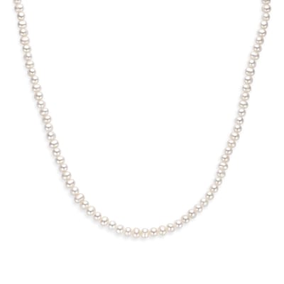 Lev Sieraden - Zoetwater parel ketting - Collier van parels - 41 + 4 cm - Gerhodineerd 925 zilveren