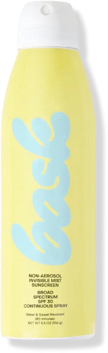 Bask SPF 30 Non-Aerosol Spray - Zonder Witte Waas – Vanille & Kokosgeur – 156 gram - AMICI Cosmetics - Zonnebrand - Natuurlijke zonnebrand - Zonnebrandcreme - Vegan & Reef-Friendly – Geschikt voor Gevoelige Huid – Waterresistent