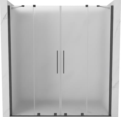 Mexen Velar Duo schuifdeuren douche 180 , ijs, geborsteld geweergrijs - 871-180-000-32-66