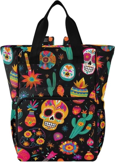 Luiertas Rugzak - Babytas Convertible - Praktisch Organiseren - Geïsoleerde Flessenhouders - 15L Capaciteit - Blauw Vis Patroon