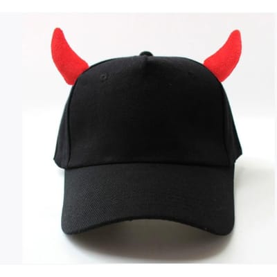 Chapeau Hommes Oreilles de Diable Cornues Cache-oreilles Mode Printemps Automne Casquette de Baseball Femmes Mode Extérieure Casquette d'Été Soleil Adjustable black