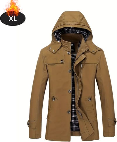 Livano Mantel Heren - Tussenmantel - Jas - Mantelpakje - Trenchcoat - Overjas - Overcoat - Winter - Khaki - XL