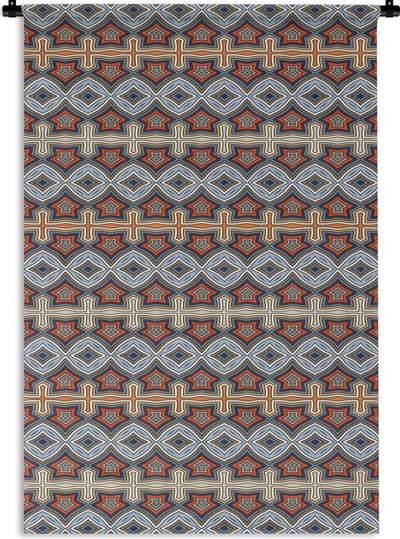 Wandkleed - Wanddoek - Patroon - Afrika - Vormen - 120x180 cm - Wandtapijt