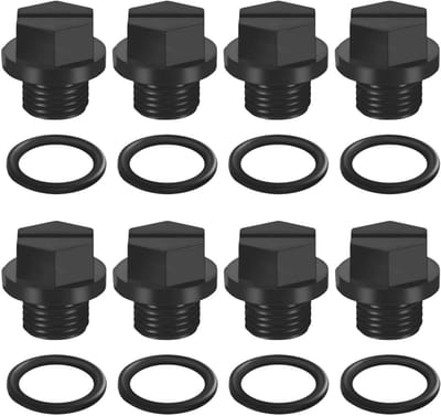 Pomppluggen - Zwembad Afvoerpluggen - Zwembad Onderhoud - Met Rubberen Ring - 8 Stuks - Zwart