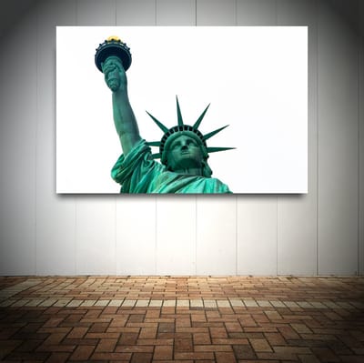 Dibond Schilderij | Foto op Aluminium, NYC Statue of Liberty (120x80cm)