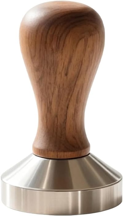Koffie Tamper - Espresso Pers - Barista Thuis - Roestvrij Staal - 51 mm - Houten Handvat