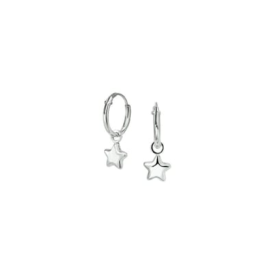 Huiscollectie Oorring Ster Zilver Gerhodineerd Glanzend
