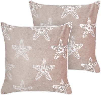 CERAMIUM - Sierkussen set van 2 - Pastelroze - 45 x 45 cm - Fluweel
