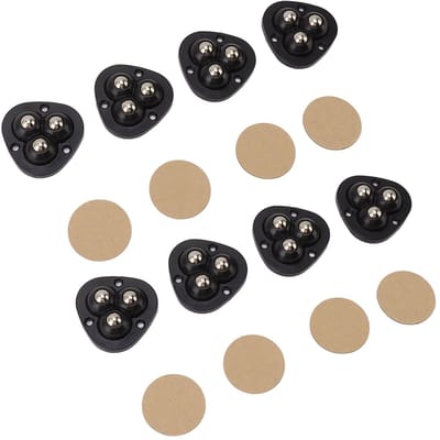 Dailygoods- Zwenkwielen set van 8 - Mini zwenkwielen - Zelfklevend - 360 graden draaibaar - Eenvoudige installatie - Roestvrij staal - Wielen