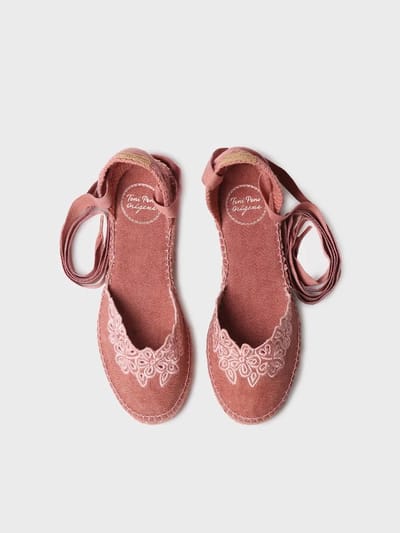 Platte espadrilles voor dames met linten | NIDIA
