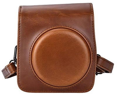 Uitgebreide Bescherming Mini 70 Camera Tas van Zacht PU-Leer – Bruin
