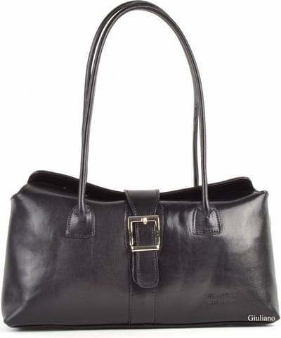Giuliano klassieke handtas Mona - Zwart - Dames - Made in Italy