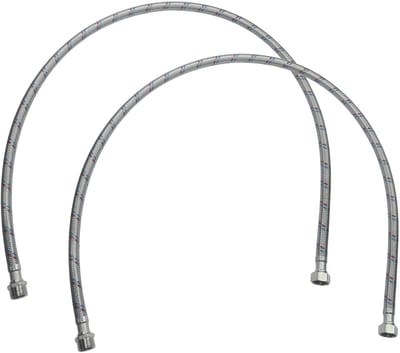 Dailygoods- Voedingsslangen Set van 2 - 1000mm - Flexibele Aansluitslang - Sanitaire Slangen - 3/8 inch Aansluiting - Gevlochten Staal