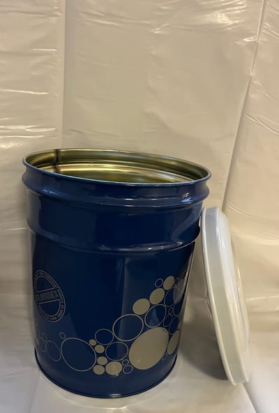 V-Part - Vlamdovende papierbak 110 liter - Blauw - Zwart - Staal
