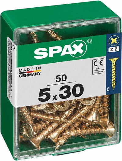 Spax Universele Schroef Yellox Verzonken Kop Pozi - 5x30mm - 50 Stuks