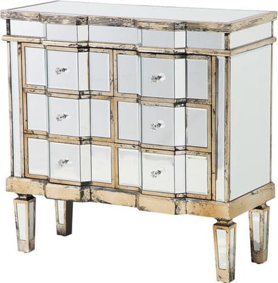 MOZELA - Commode - Zilver - Glas