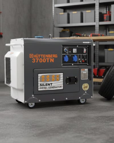 Huttenberg Groupe électrogène diesel silencieux 3700TN – 3 kW – 220V – Monophasé – AVR – Démarrage électrique