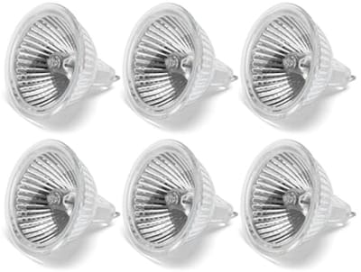 6 Pack Halogeen MR16 Lampen Dimbaar 12V 20W Warm Wit 2800K 200LM