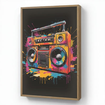 Wandlamp 70x100 cm - Oplaadbaar - Radio - Graffiti - Box - Kleuren - Zwart - Wandlampen binnen woonkamer - Slaapkamer lamp - Decoratieve nachtlamp - Vloerlamp draadloos