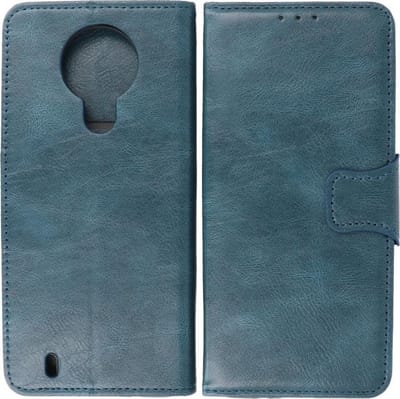 BestCases -  Nokia 1.4 Hoesje - Nokia 1.4 Bookcase Telefoonhoesje - Nokia 1.4 Kaarthouder Portemonnee Hoesje - Kunstleer - Blauw