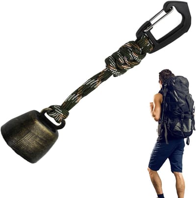 Berenbel - Veiligheidsbel Outdoor - Wandelen Bescherming - Helder Geluid - 155 cm - Zilver