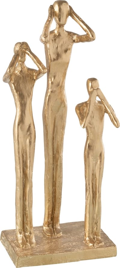 J-Line figuur Zien/Horen/Zwijgen - polyresin - goud