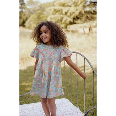 Louise Misha Dress Siloe Water River Flowers Maat: 9M | Jurken Outlet | Unisex | Blauw